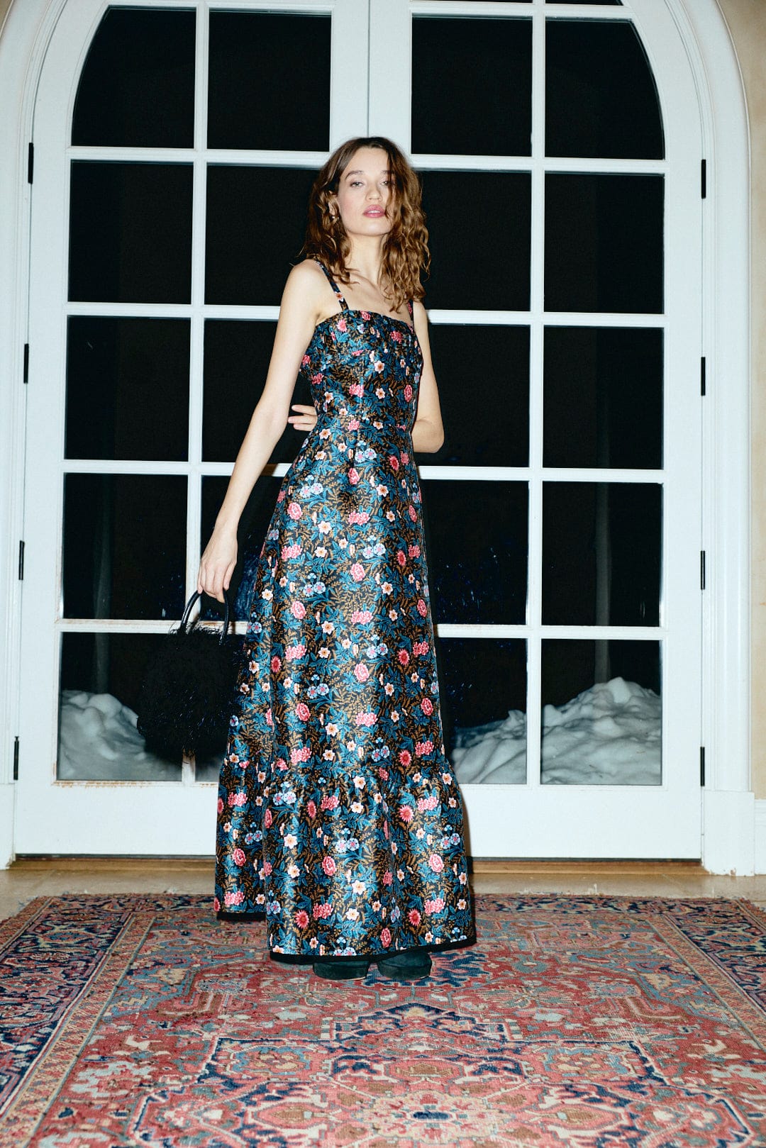 Louise New York Dress Pre-Order - Sabrina Gown in Noir Floral