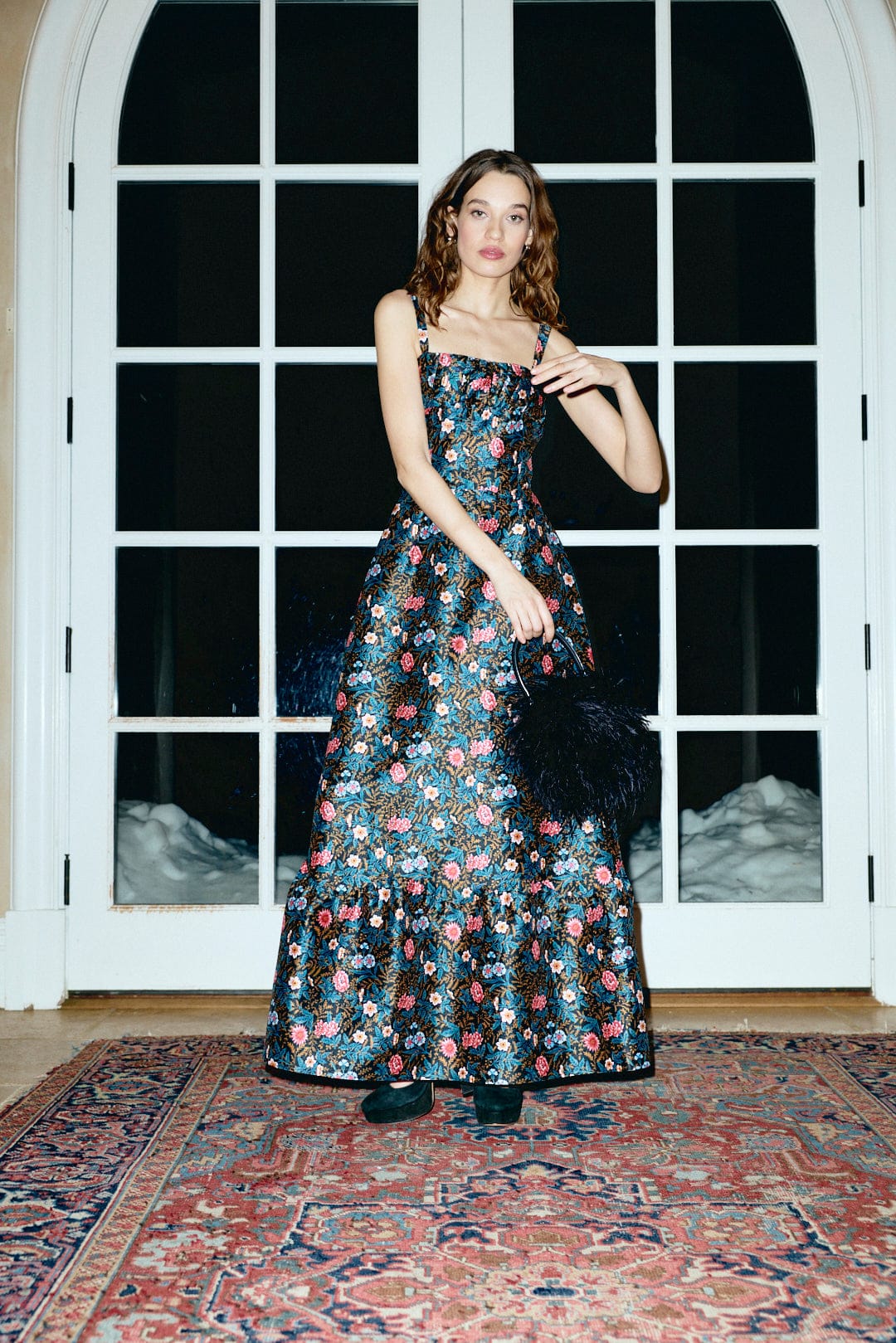 Louise New York Dress Pre-Order - Sabrina Gown in Noir Floral