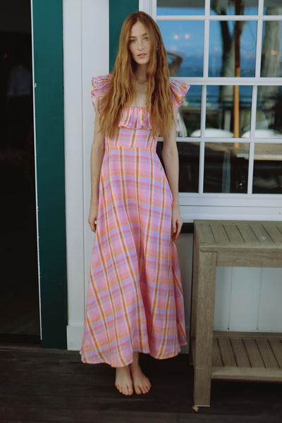 lady leisure plaid dress Parker in Sherbert – Modatrova style:casual shirts