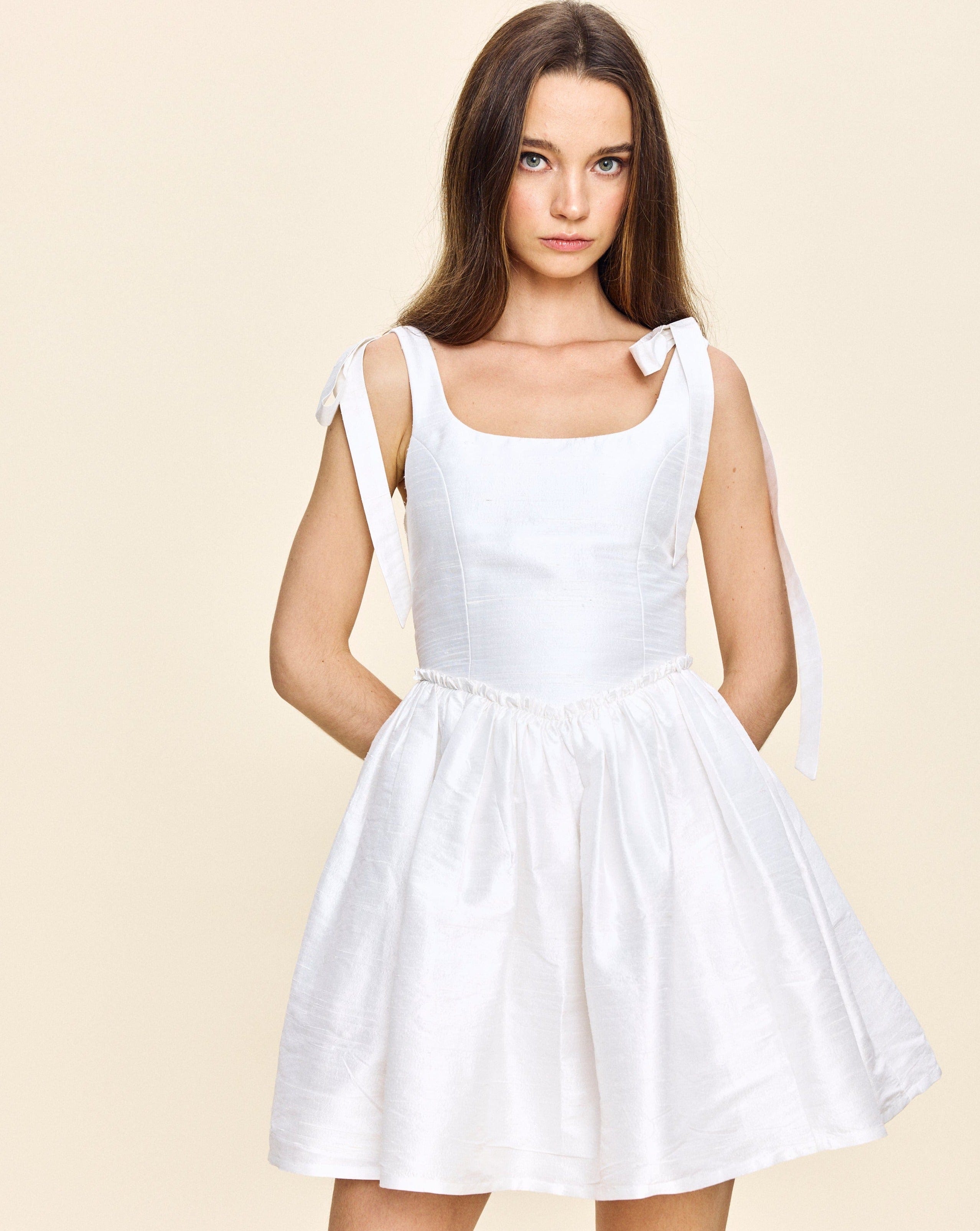 Louise New York Marie Mini Dress in White