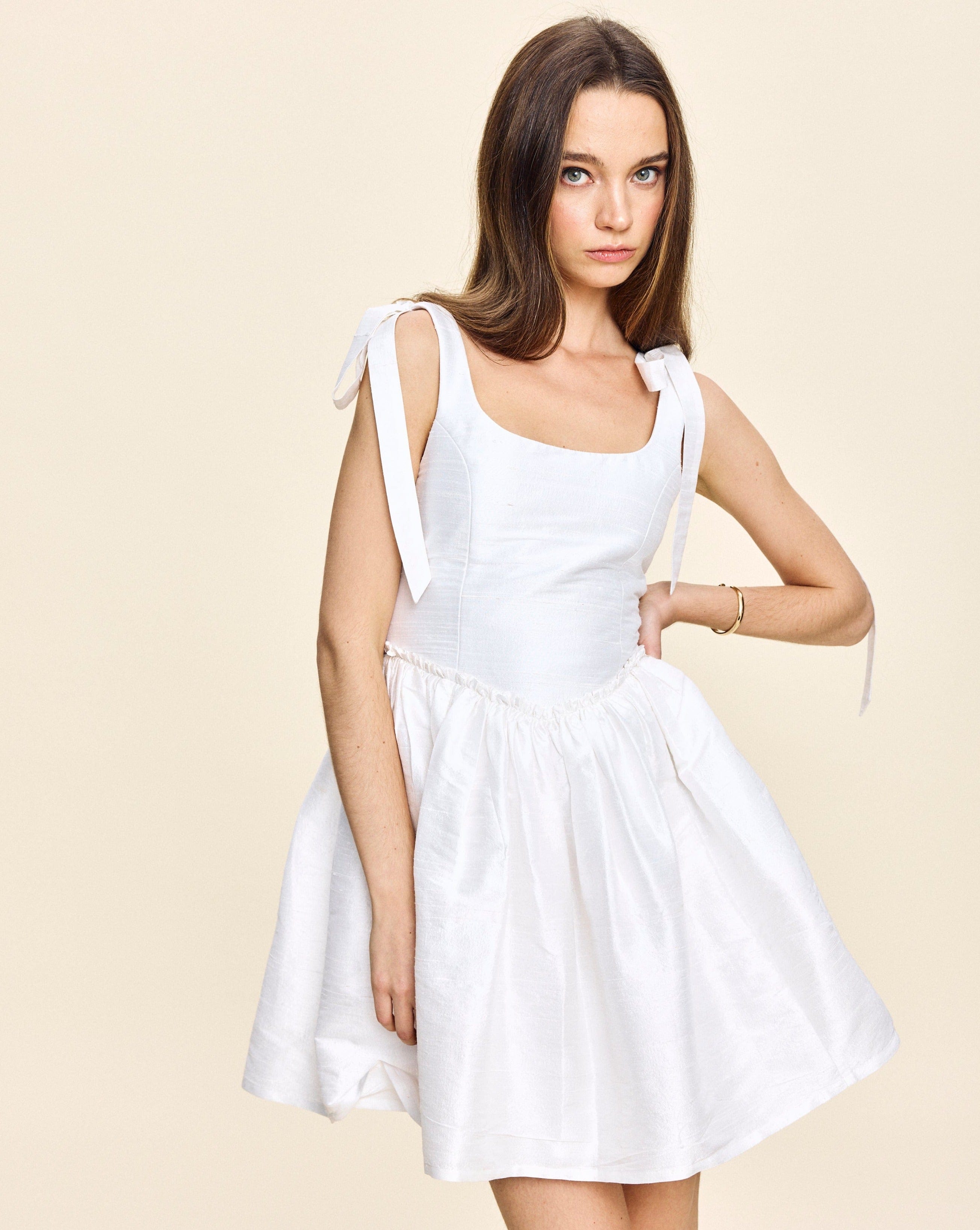 Louise New York Marie Mini Dress in White