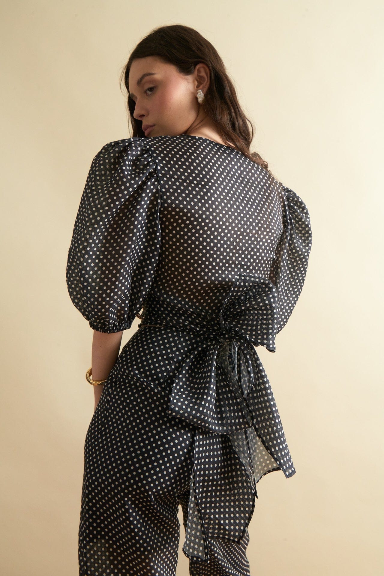 Louise New York Scarlett Wrap Top in Polka Dot