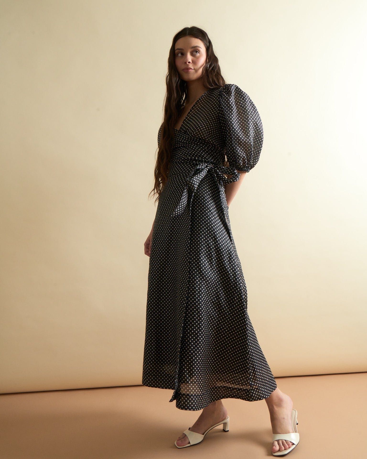 Louise New York Scarlett Wrap Top in Polka Dot