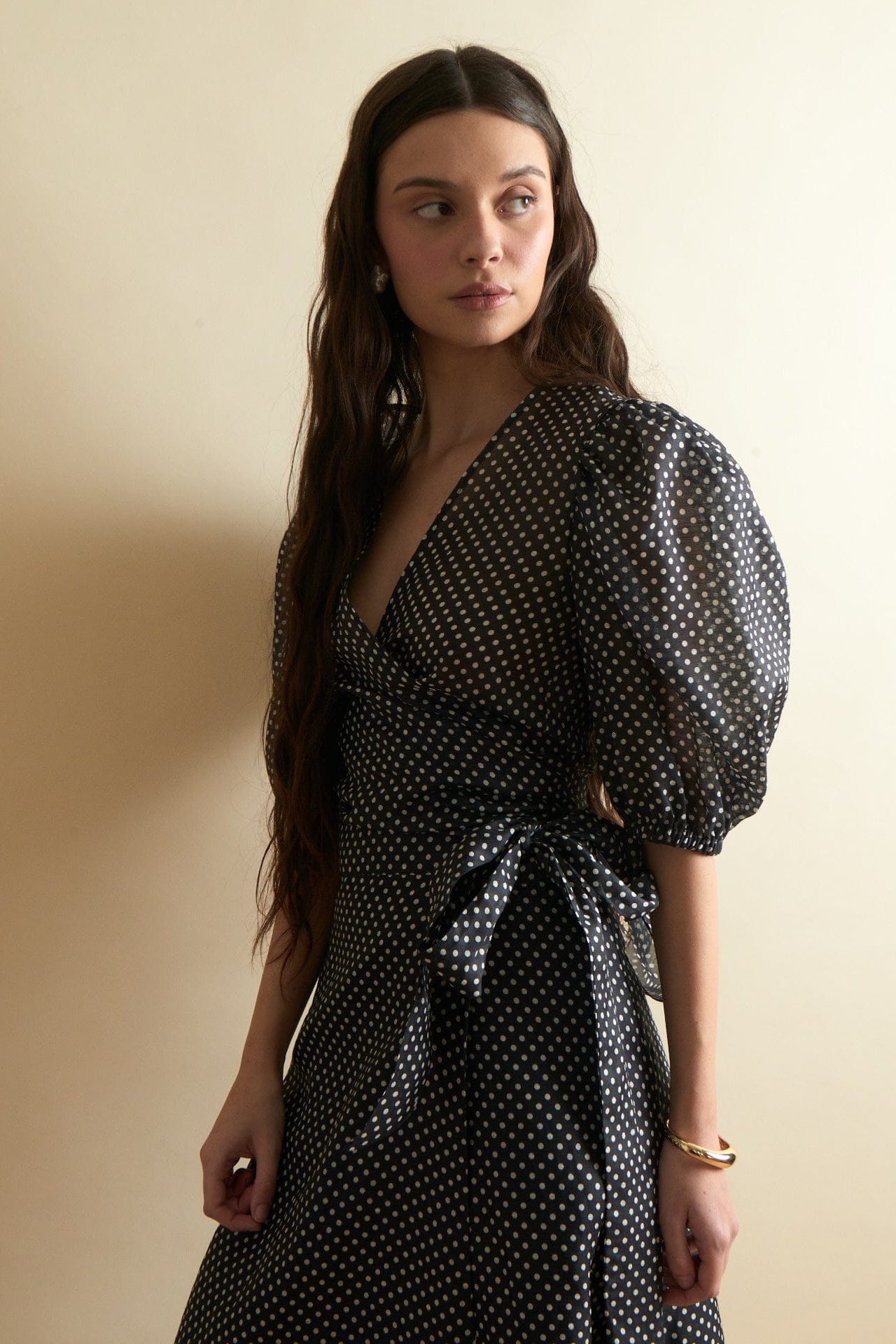 Louise New York Scarlett Wrap Top in Polka Dot