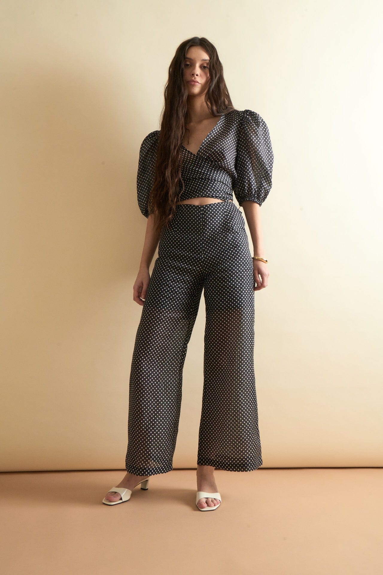 Louise New York Scarlett Wrap Top in Polka Dot