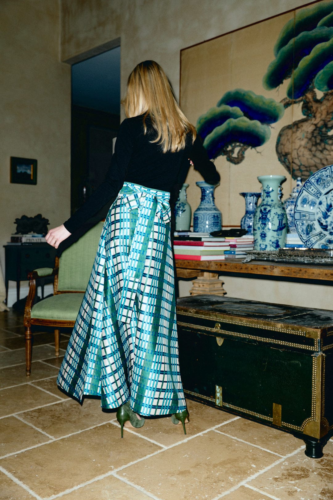 Louise New York Skirt Pre-Order - Helena Midi Wrap Skirt in Kenmare Plaid