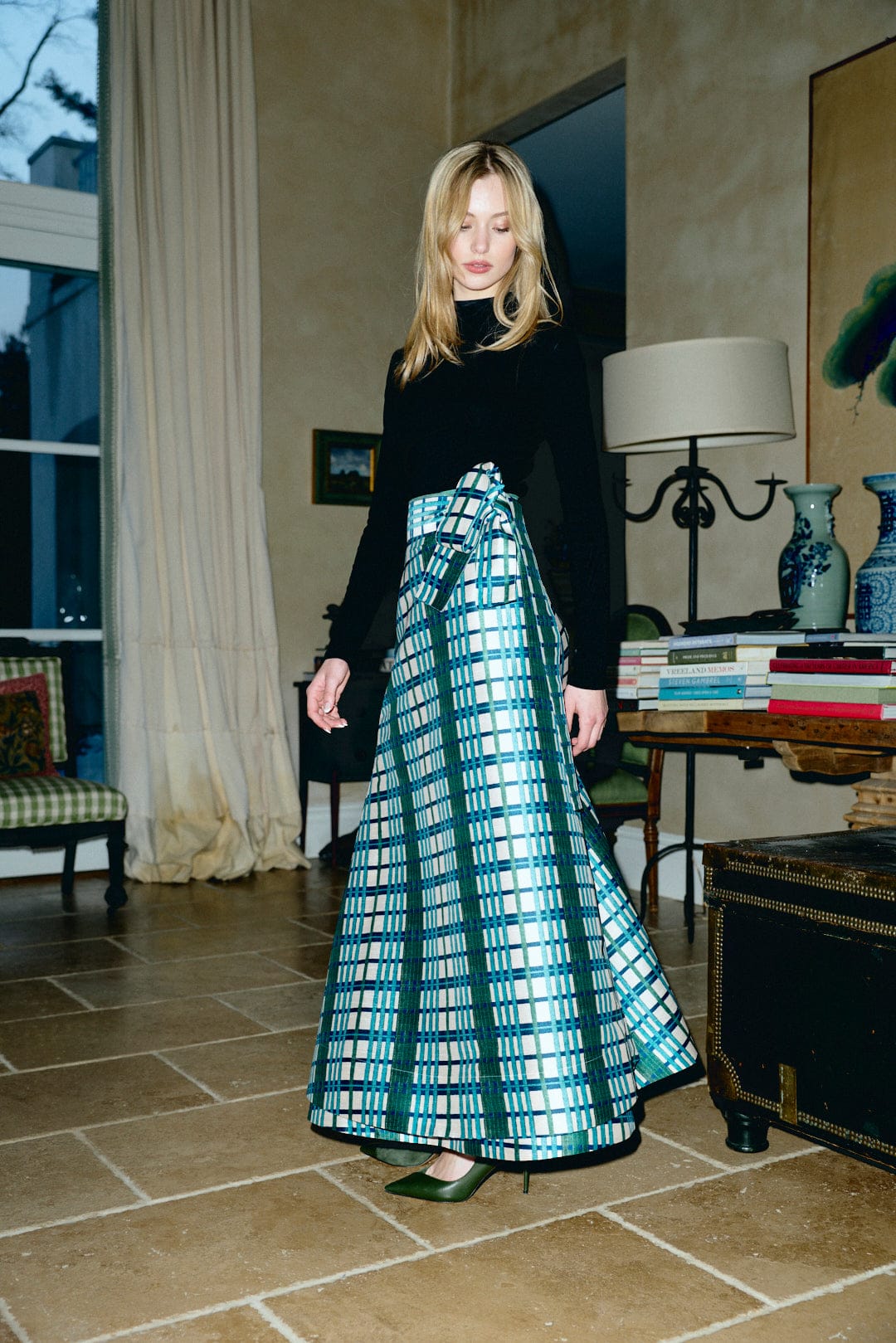 Louise New York Skirt Pre-Order - Helena Midi Wrap Skirt in Kenmare Plaid