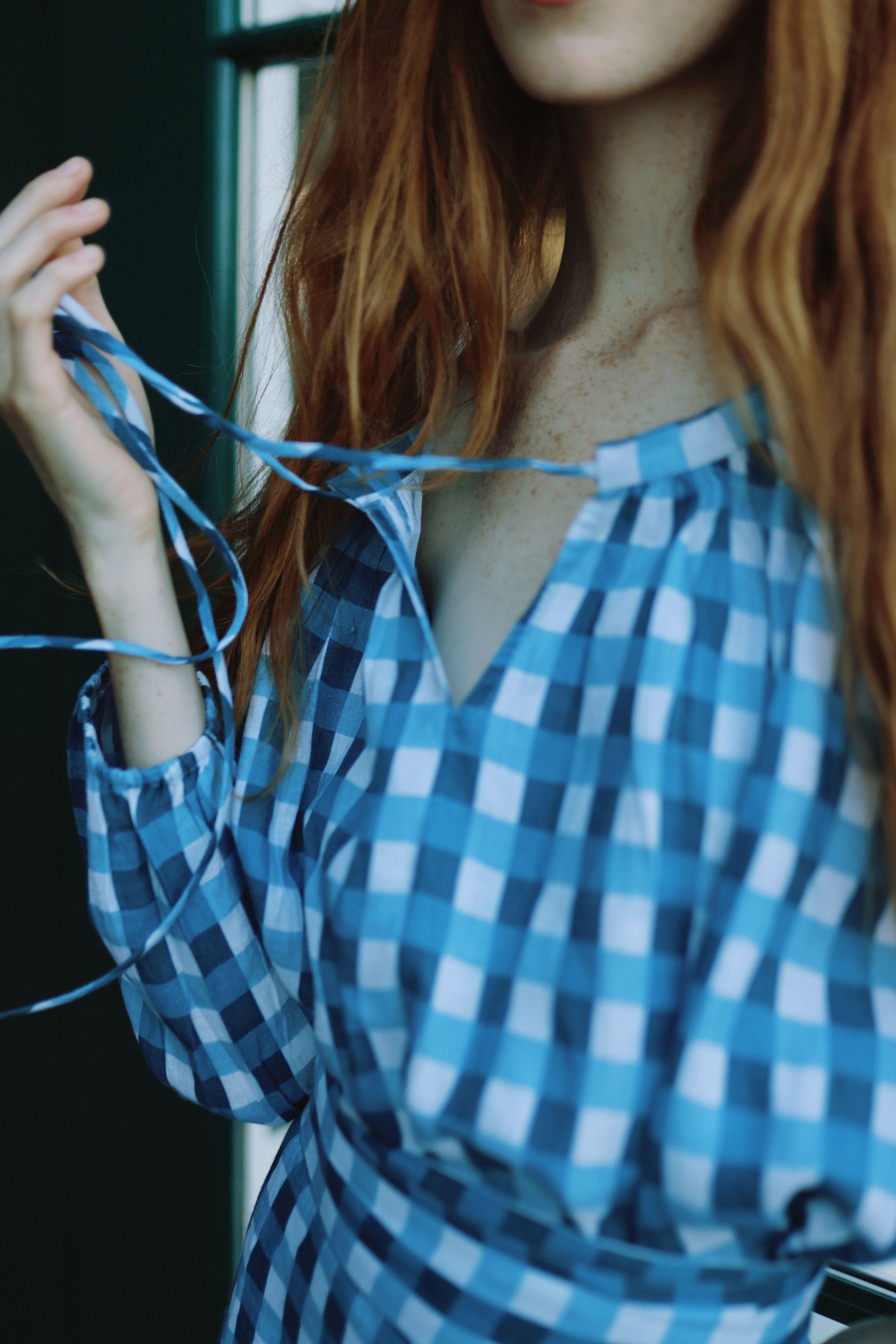 Louise New York Tops Lauren Blouse in Cape Gingham