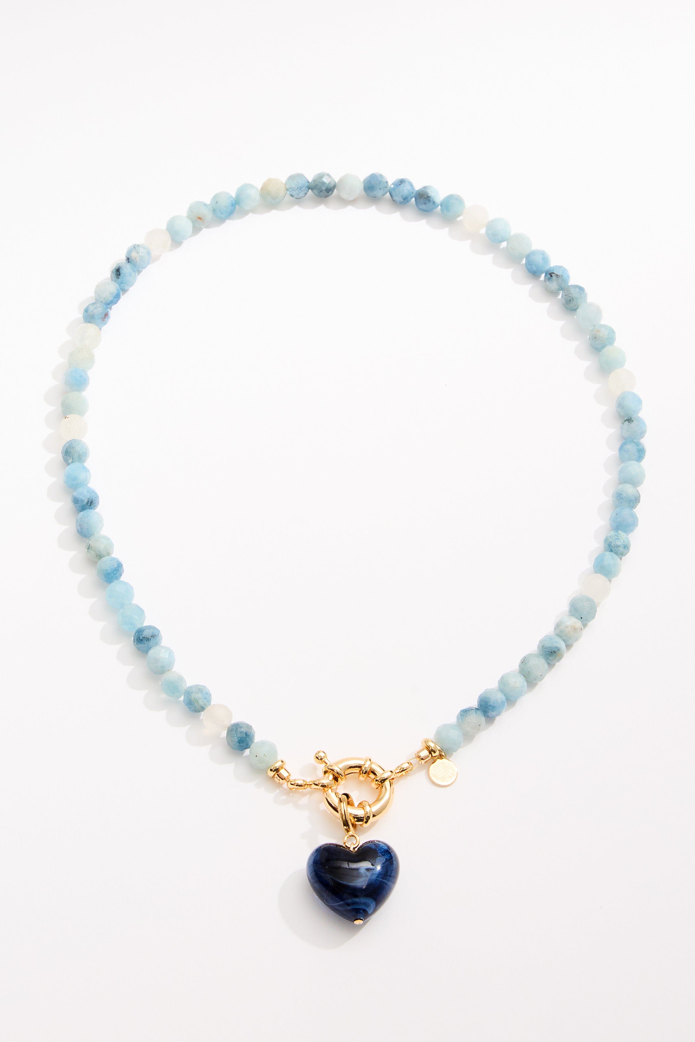 LouLu Necklaces Light Blue & Sapphire Anna Heart Necklace