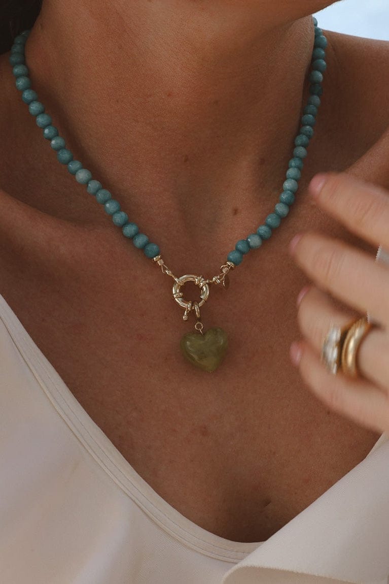 LouLu Necklaces Turquoise & Green Anna Heart Necklace