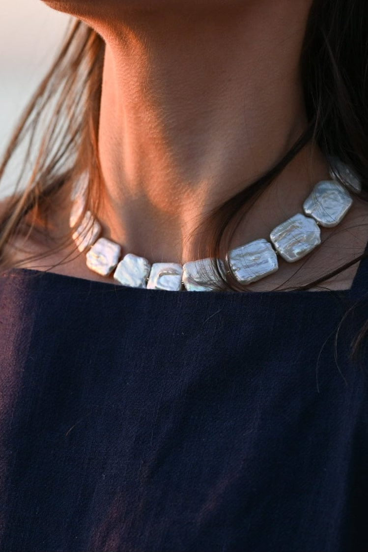 LouLu Necklaces Comporta Pearl Necklace - Square