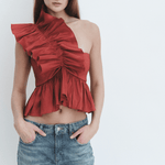 Madeline Marie Blouse Juliette Blouse Chianti Taffeta