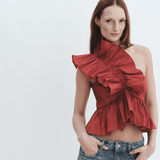 Madeline Marie Blouse Juliette Blouse Chianti Taffeta