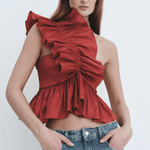 Madeline Marie Blouse Juliette Blouse Chianti Taffeta