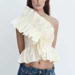 Madeline Marie Blouse Juliette Blouse Cream Taffeta