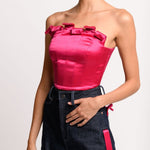 Maiale Tops Nastrino Corset