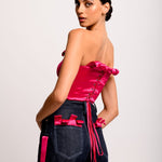 Maiale Tops Nastrino Corset
