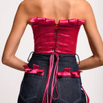 Maiale Tops Nastrino Corset