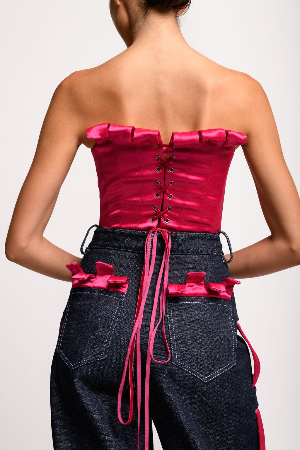 Maiale Tops Nastrino Corset