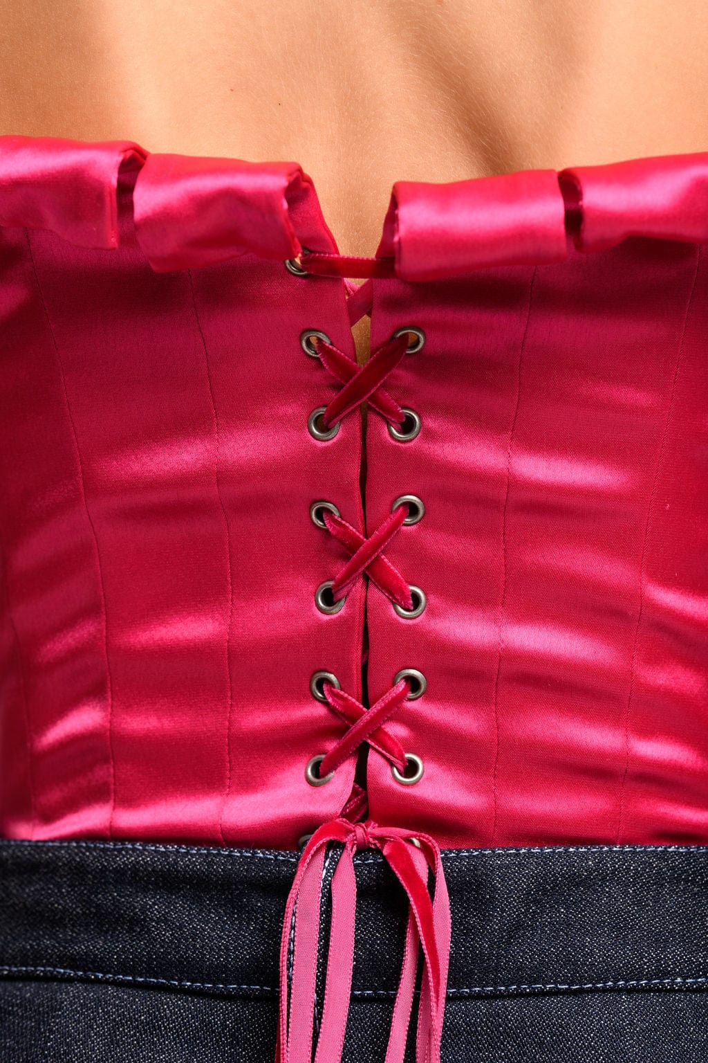 Maiale Tops Nastrino Corset