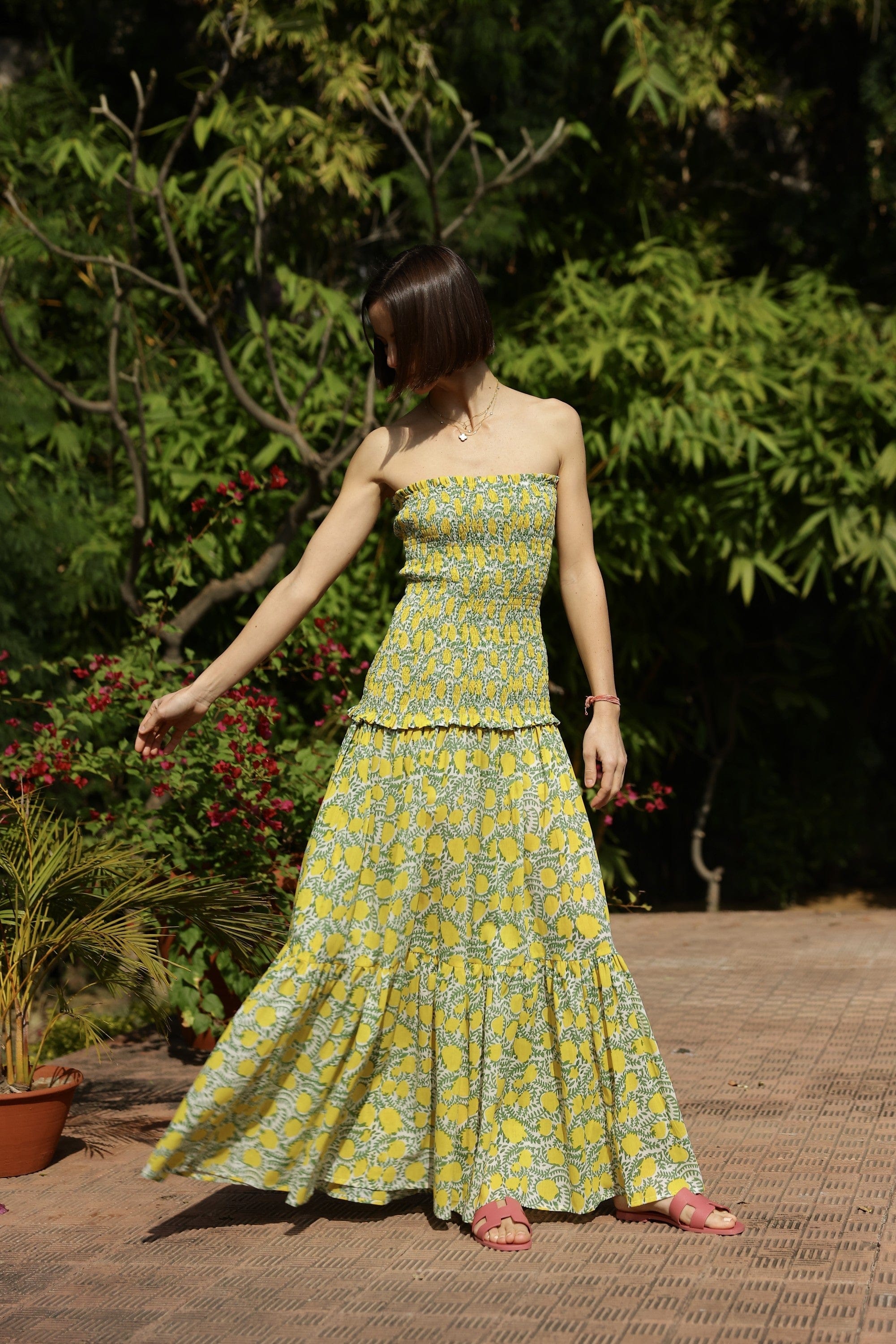 Maison Marigold Dress XS / Yellow Lemon Vine Amalfi Mermaid Dress