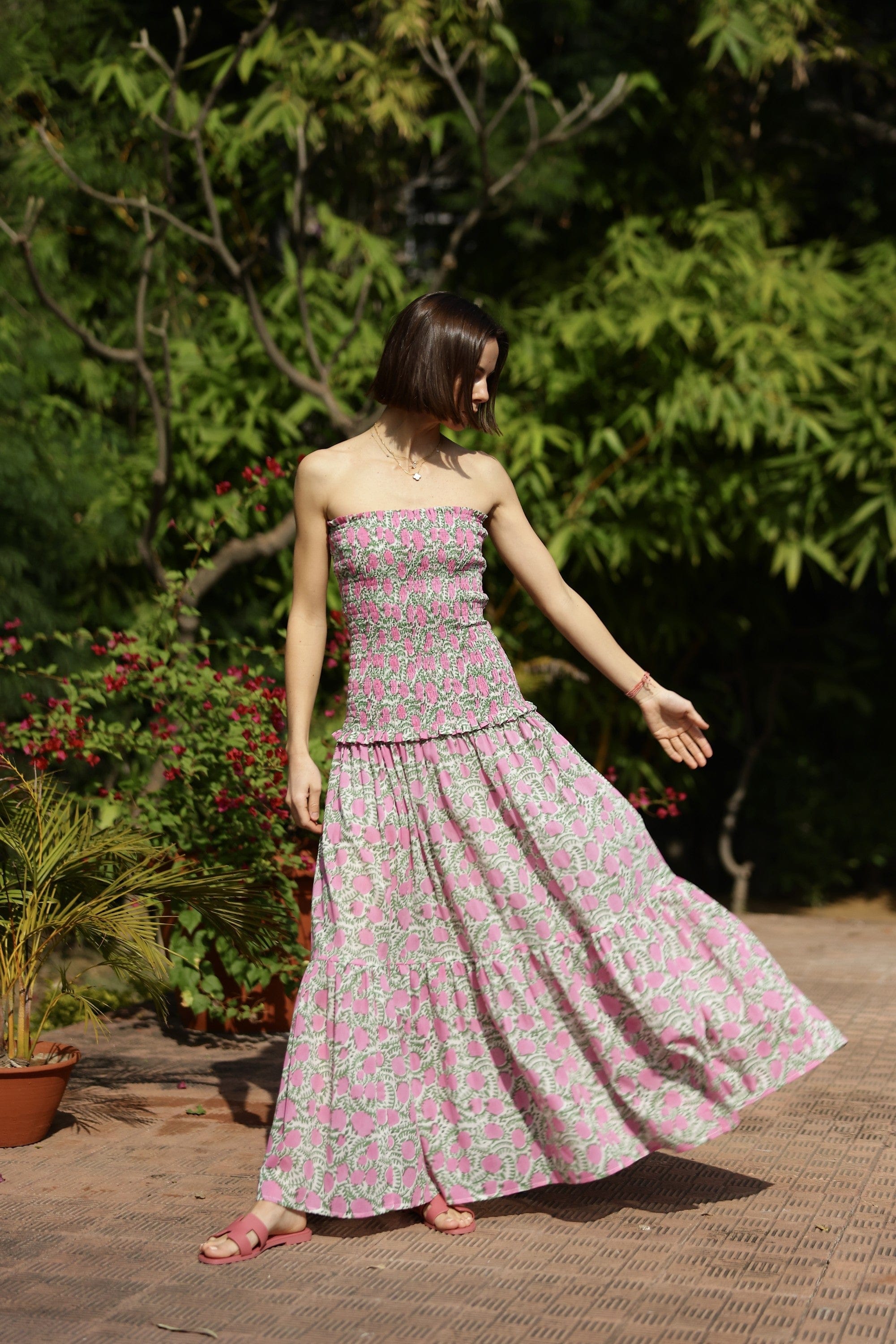 Maison Marigold Dress XS / Pink Lemon Vine Amalfi Mermaid Dress