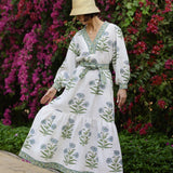 Maison Marigold Dress XS / Blue Flower Capri Maxi Dress