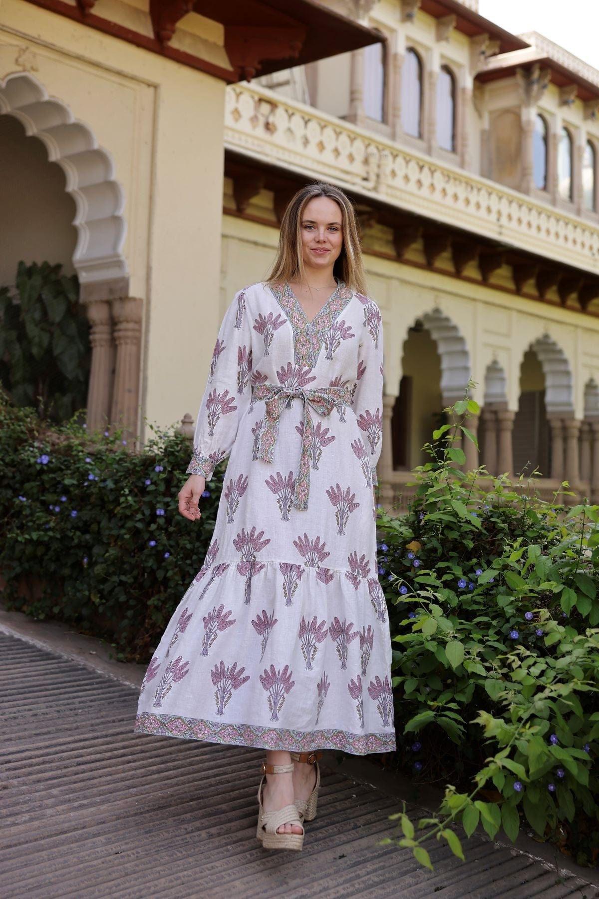 Maison Marigold Dress XS / Pink Palm Capri Maxi Dress