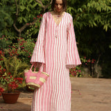 Maison Marigold Dress XS / Pink Stripe Doha Kaftan
