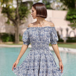 Maison Marigold Dress XS/S / Blue Botanical Vine Ibiza Mini Dress