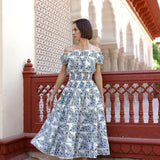 Maison Marigold Dress XS/S / Blue Green Paisley Majorca Midi