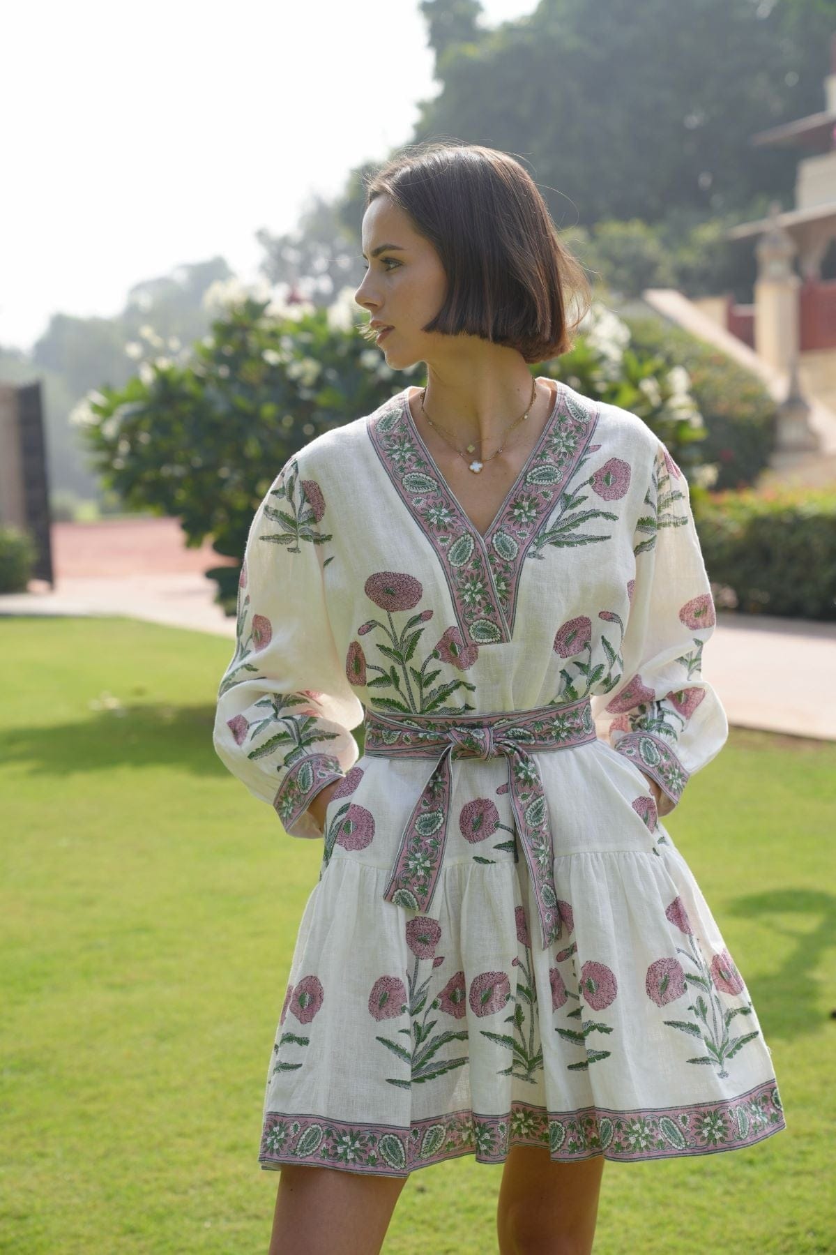 Maison Marigold Dress XS / Pink Flower Mykonos Mini