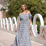 Maison Marigold Dress XS/S / Blue Botanical Vine Santorini Maxi