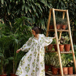 Maison Marigold Dress XS/S / Green Flower Taj Maxi Dress