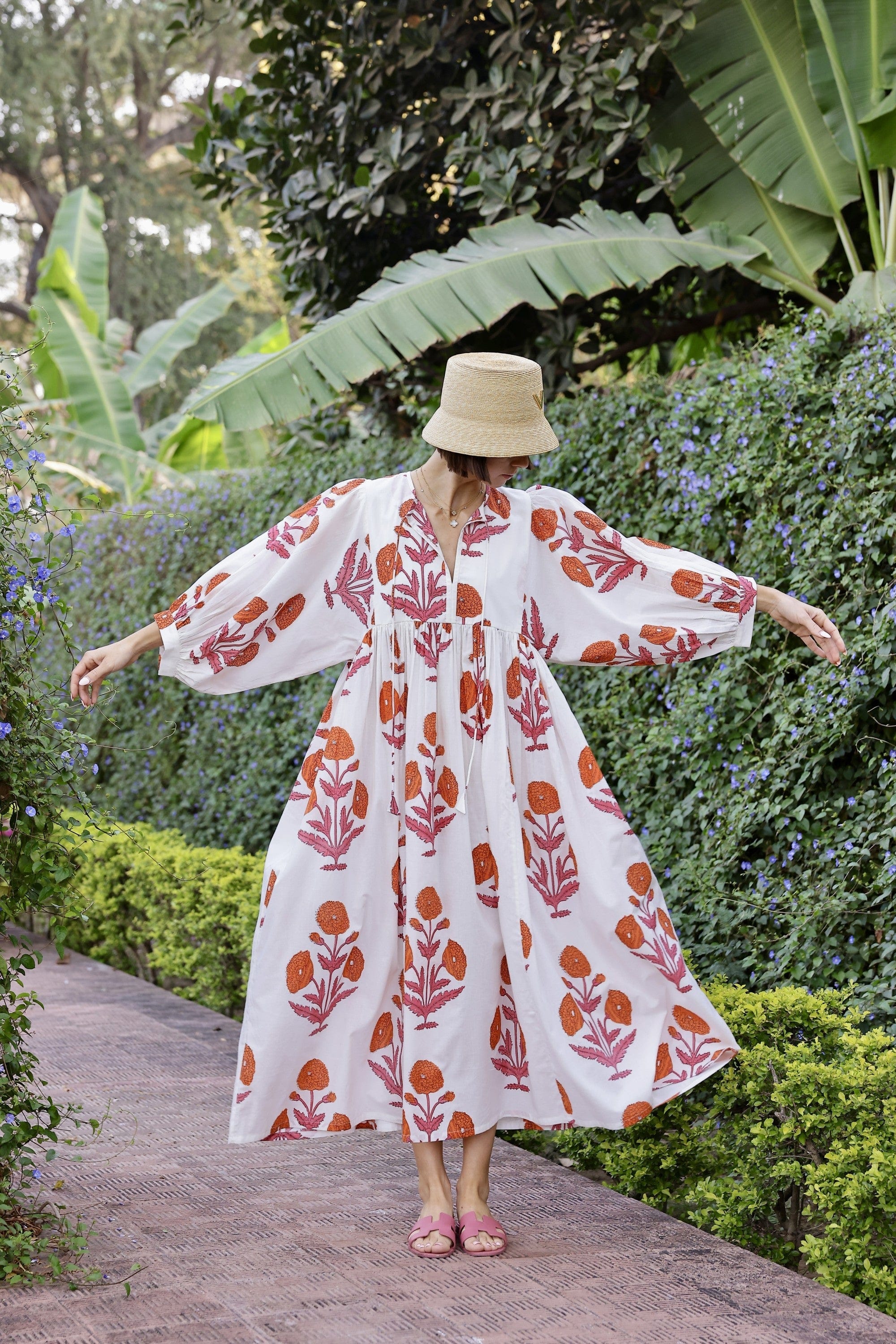 Maison Marigold Dress XS/S / Orange Pink Taj Maxi Dress