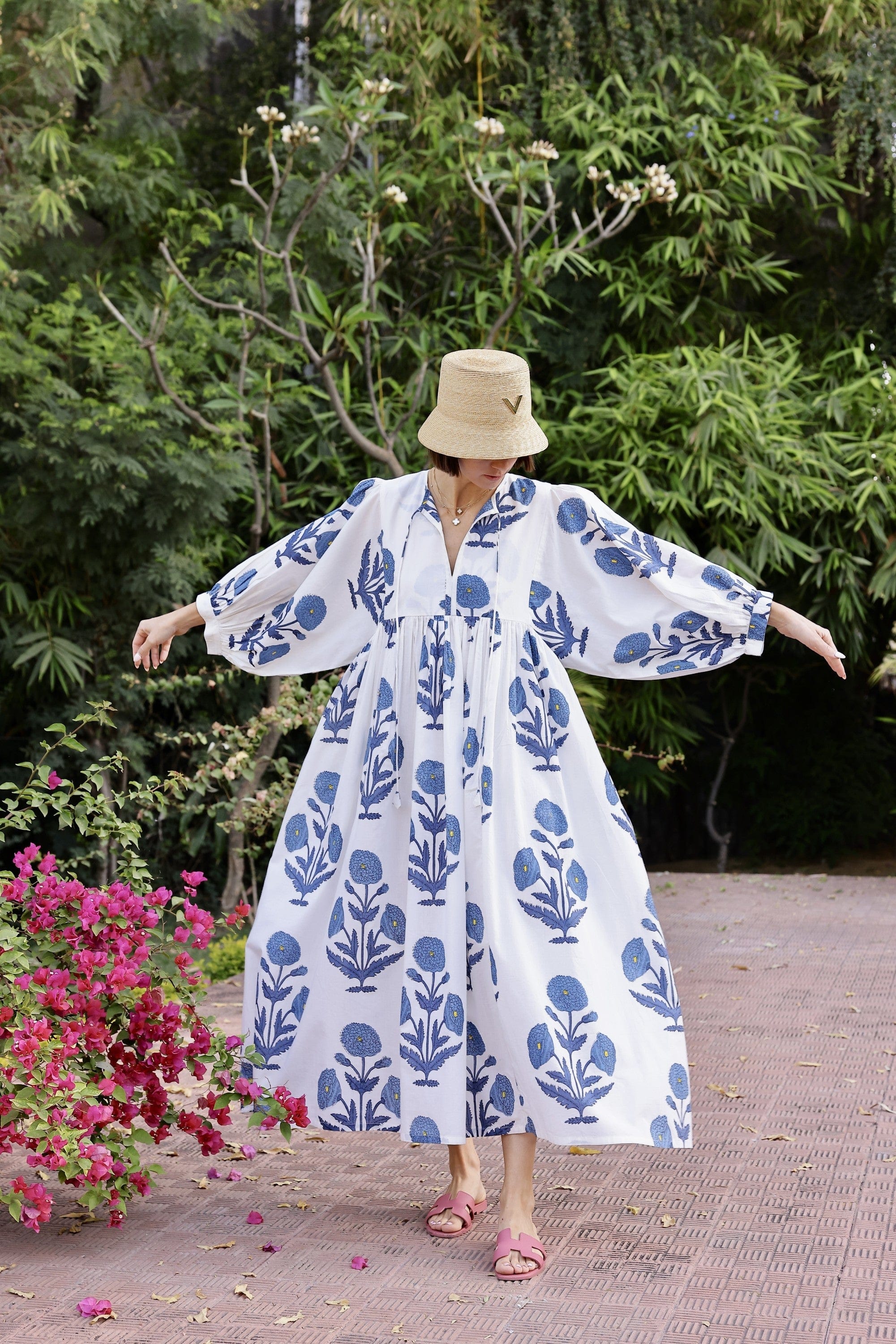 Maison Marigold Dress XS/S / Indigo Flower Taj Maxi Dress