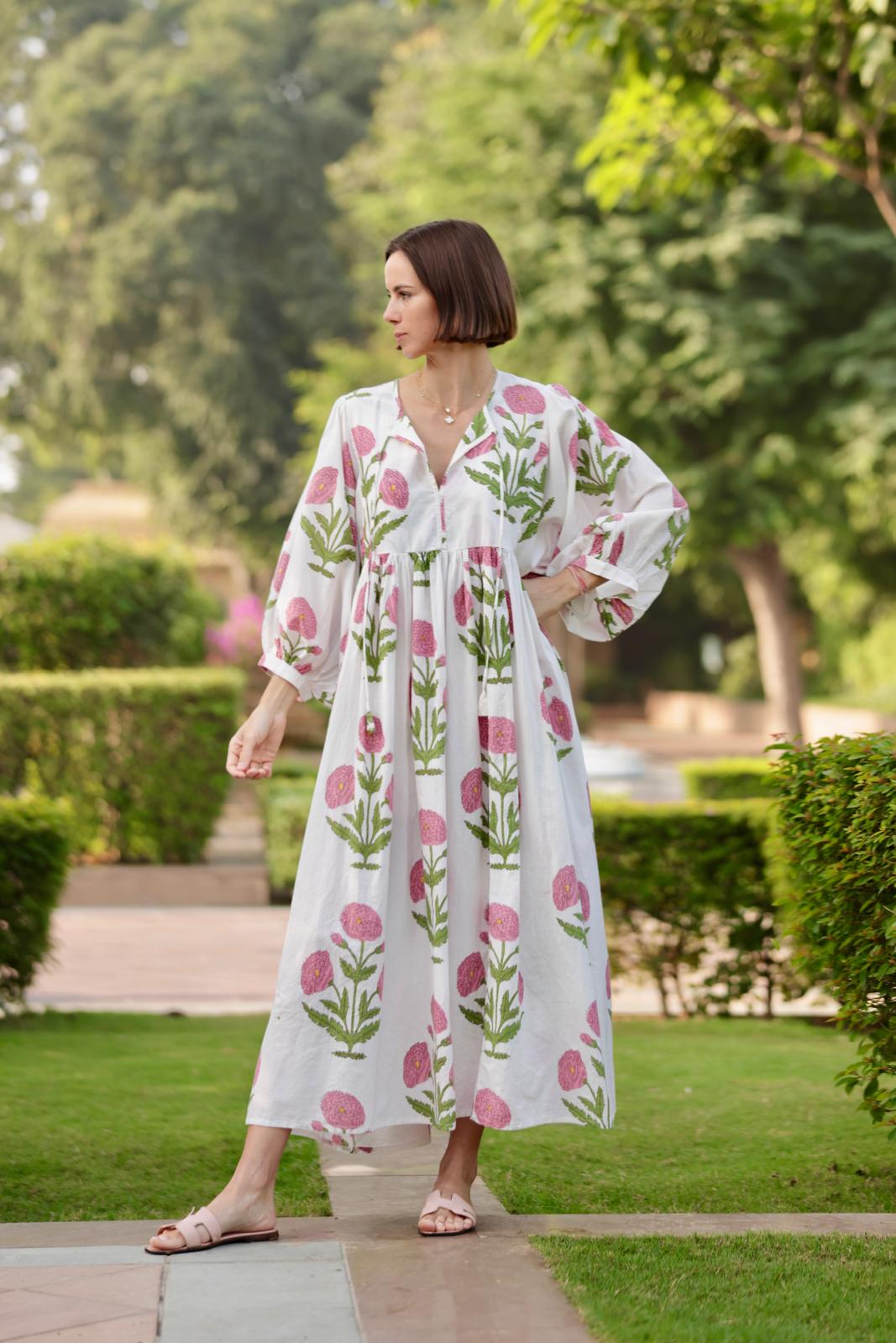 Maison Marigold Dress XS/S / Pink Flower Taj Maxi Dress
