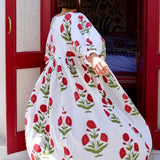Maison Marigold Dress XS/S / Red Flower Taj Maxi Dress