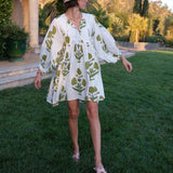 Maison Marigold Dress XS/S / Green Flower Taj Mini Dress