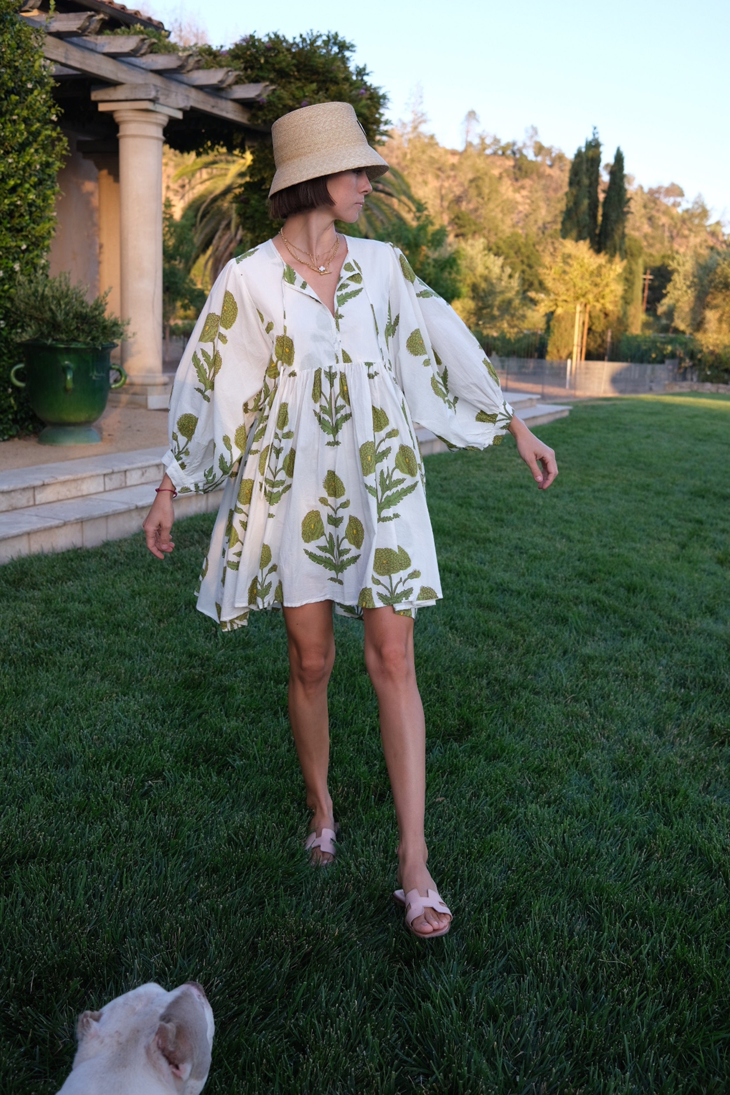Maison Marigold Dress XS/S / Green Flower Taj Mini Dress