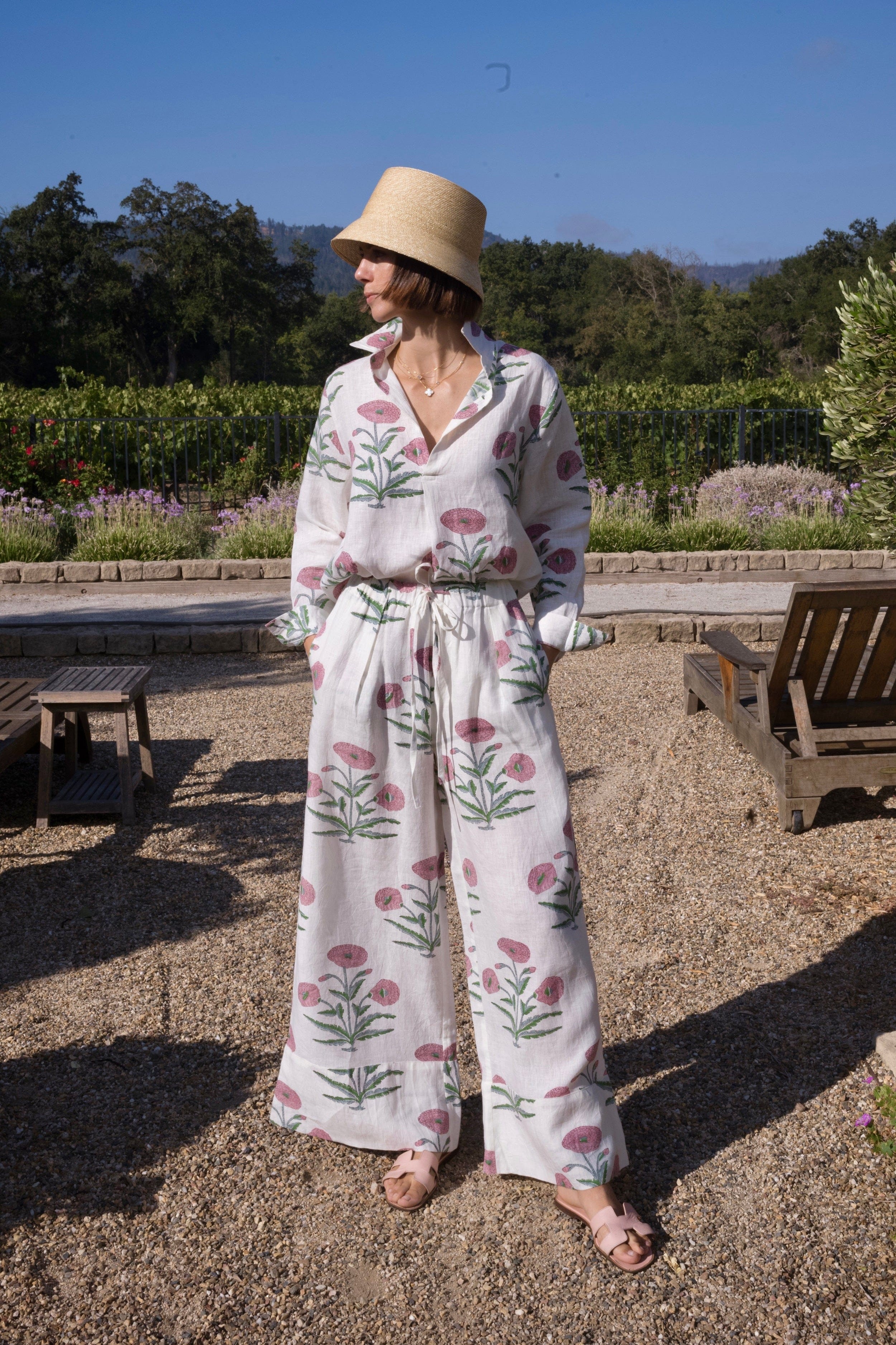 Maison Marigold Skirt XS / Pink Flower Montecito Wide Leg Pant