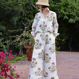 Maison Marigold Skirt XS / Khaki Flower Montecito Wide Leg Pant