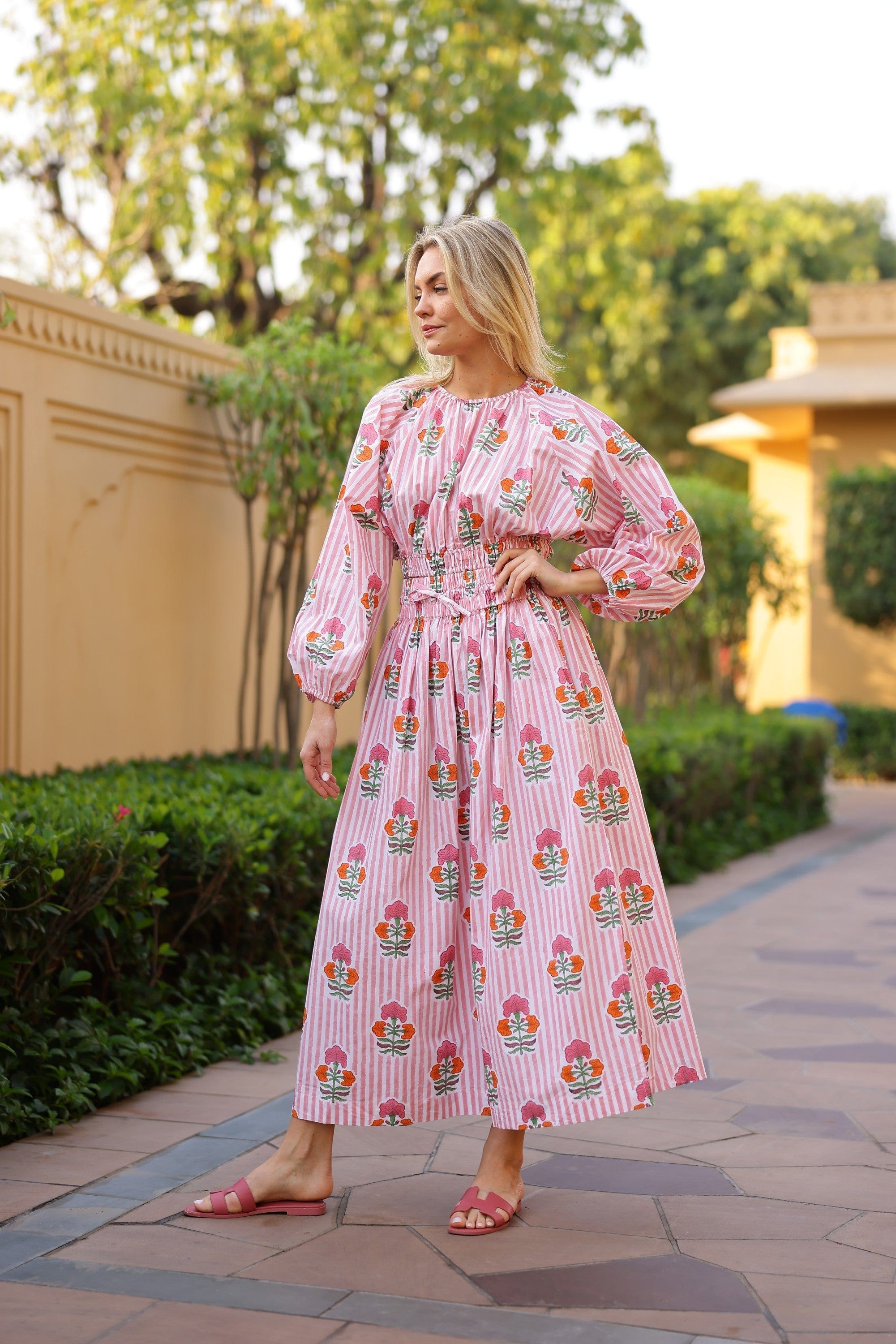Maison Marigold Skirt S / Pink Orange Flower Newport Skirt