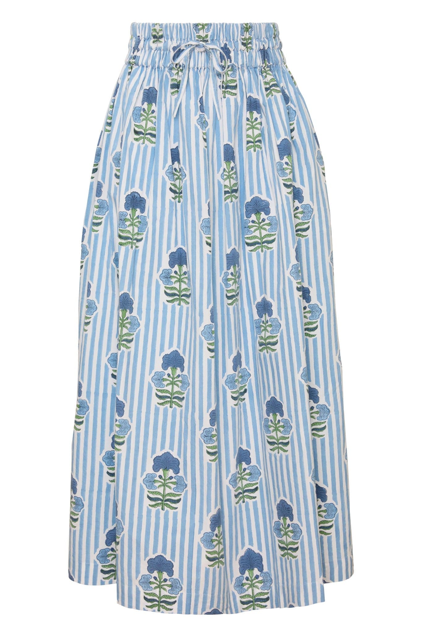 Maison Marigold Skirt S / Blue Green Flower Newport Skirt