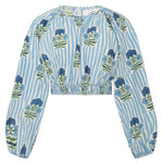 Maison Marigold Top XS/S / Blue Green Flower Newport Top