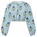 Maison Marigold Top XS/S / Blue Green Flower Newport Top