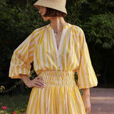 Maison Marigold Top S / Yellow Stripe Porto Popover