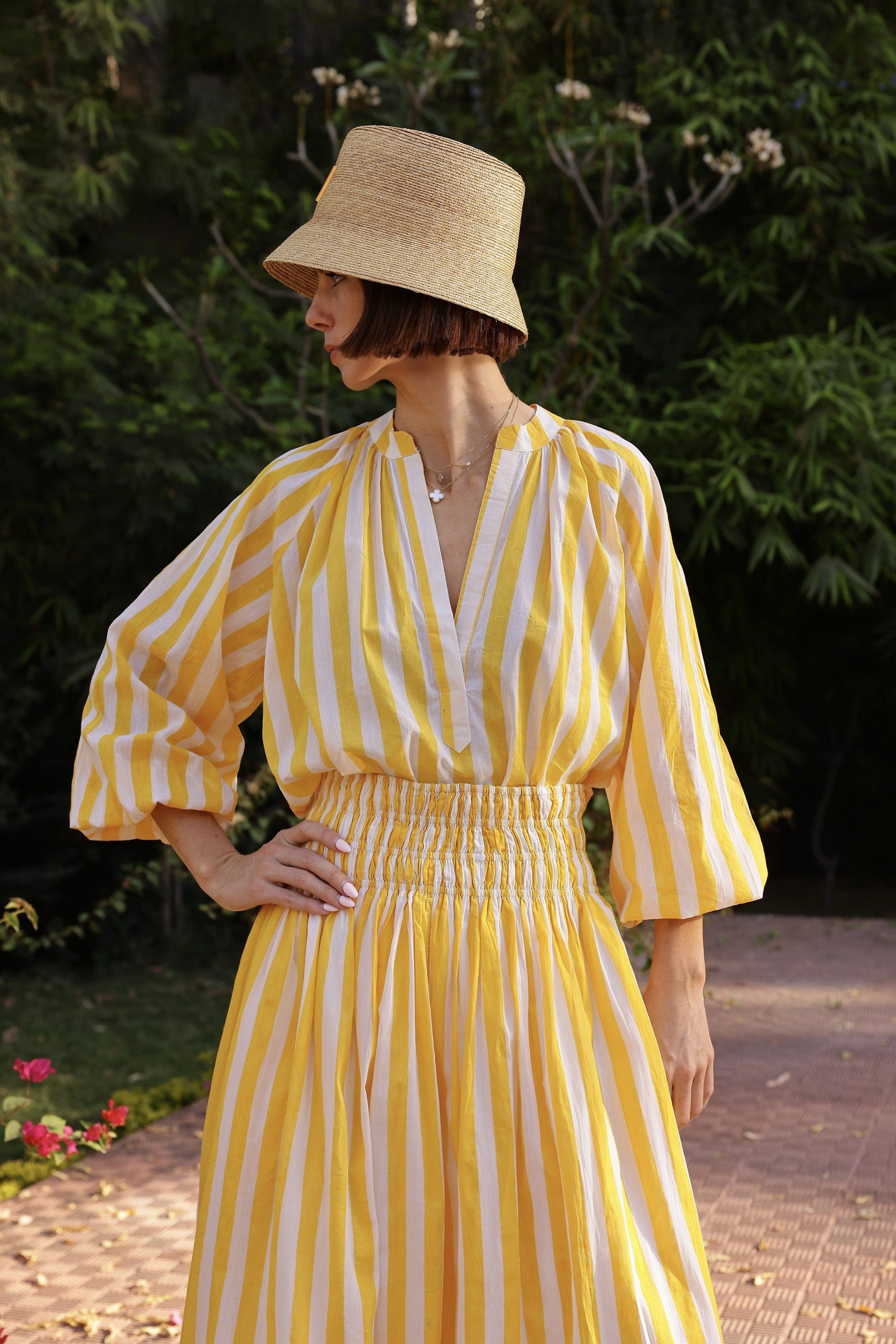 Maison Marigold Top S / Yellow Stripe Porto Popover