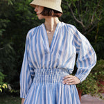 Maison Marigold Top S / Blue Stripe Porto Popover