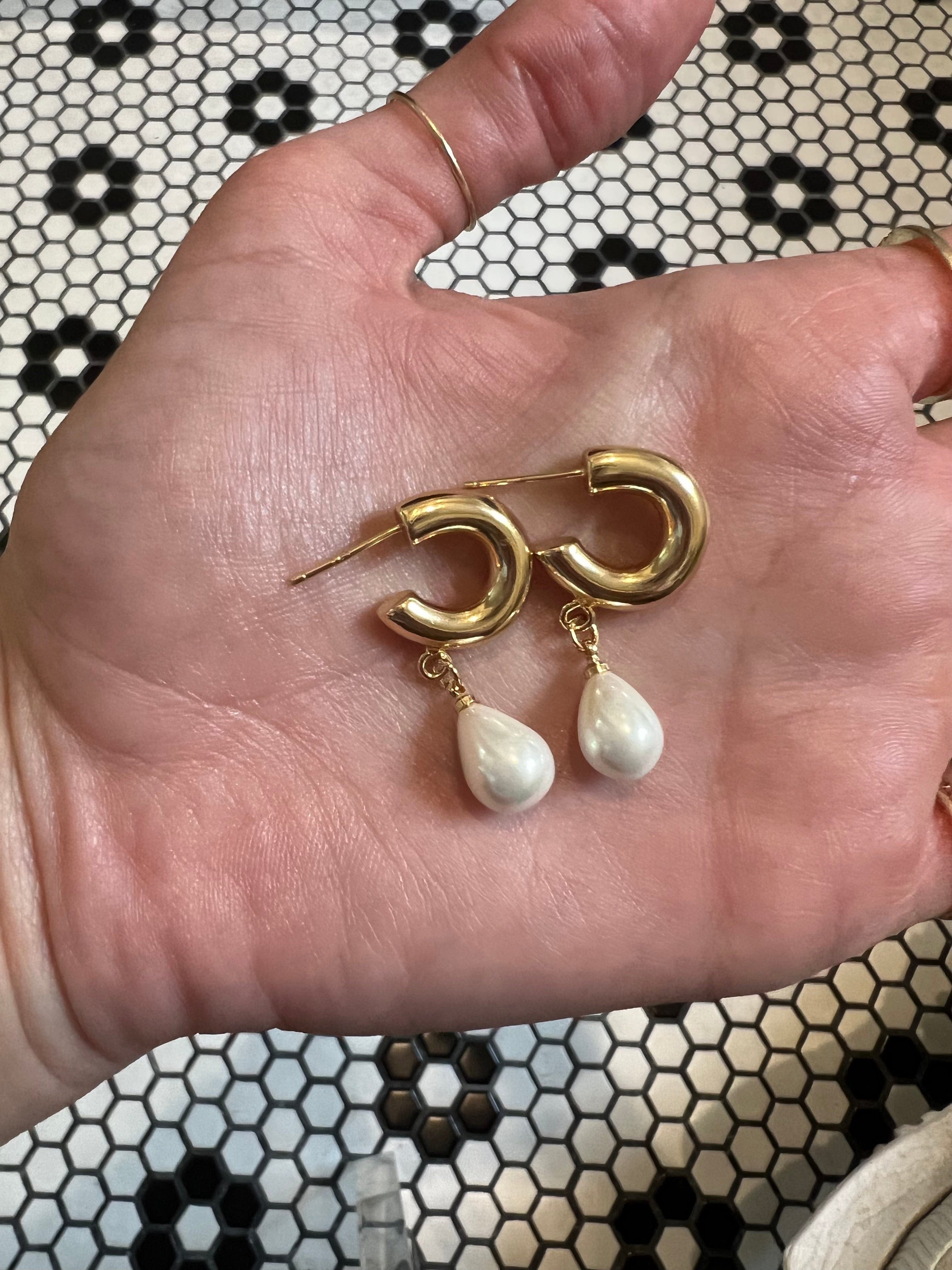Margot Ferree Jewelry Earrings The Pearl Hoops